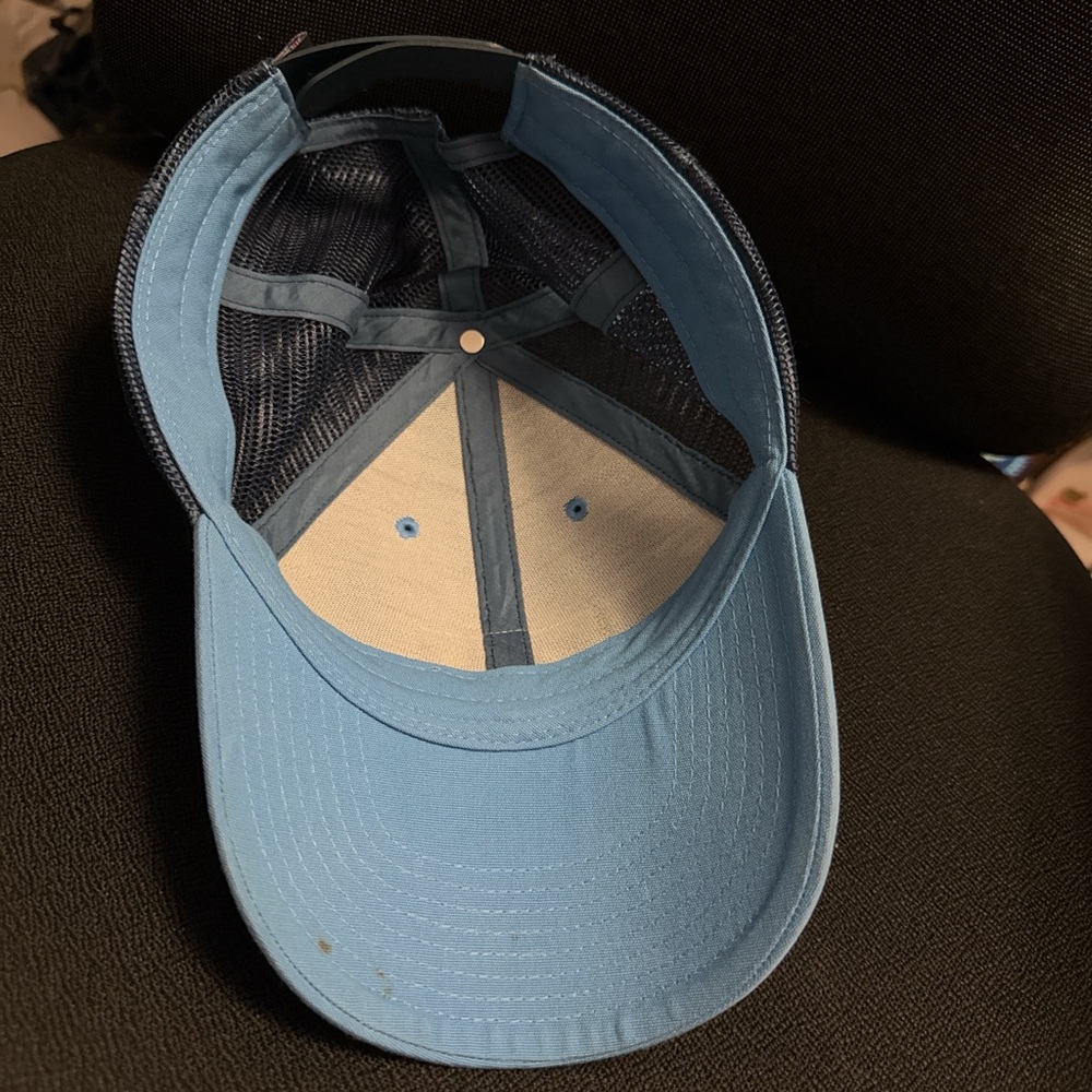 Patagonia Hat Cap Mens Snapback Blue Hiking Camping Trail Fishing Trucker Mesh - Picture 4 of 9